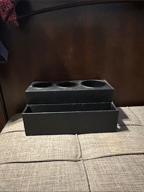 Hair Tool Organizer Caddy with 3 Round Compartments